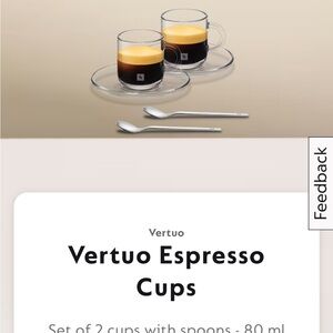 Vertuo Espresso Cups (2) with dishes